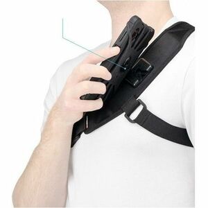 MOBILIS Tasche Walkie-Talkie - Schwarz - Silikon Körper - Sturzsicher, Rutschfest - Brustriemen, Schultergurt - 1