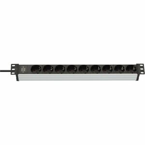 Brennenstuhl Alu-Line Steckdosenleiste - Winkelsteckverbinder - 9 - 2 m Kabel - 230 V AC Voltage - Schrankmontierbar, Rack