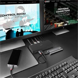LINDY DST-Pro USB-Typ C Docking Station für Headset, Tablet-PC, Smartphone, Notebook, Mikrofon, Monitor - Ladefunktion - 1