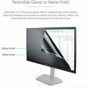 StarTech.com 22-inch 16:9 Computer Monitor Privacy Filter, Anti-Glare Privacy Screen w/51% Blue Light Reduction, +/- 30 de