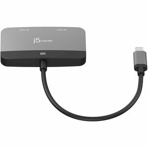 j5create JCA465 Adaptador A/V - 1 - 7680 x 4320 Supported - Cinza Espacial, Preto