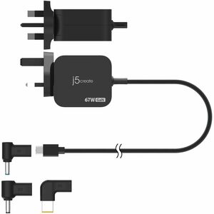 j5create JUP1565DCF3A-FN 67 W AC Adapter - 1 Pack - Universal Adapter - USB Type-C - For MacBook, iPad Pro, MacBook Pro, i