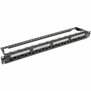 Tripp Lite series N252-024-6A 24 Port(s) Network Patch Panel - Black - 24 x RJ-45 - 1U High - 19" Wide - Rack-mountable