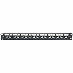 Tripp Lite series N254-024-SH-6A 24 Port(s) Network Patch Panel - 24 x RJ-45 - 1U High - 19" Wide - Rack-mountable