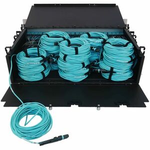 Tripp Lite series N48M-24M8L4-10Network Patch Panel - Aqua - 96 x Duplex - 3U High - 19" Wide - Rack-mountable