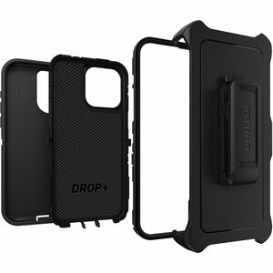 OtterBox Defender Carrying Case (Holster) Apple iPhone 15 Pro Max Smartphone - Black - Drop Resistant, Scrape Resistant, D