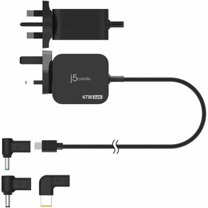 j5create JUP1565DCF3A-FN 67 W Wechselstromadapter - 67 W - 5 V Gleichstrom, 9 V DC, 12 V Gleichstrom, 15 V DC, 20 V AC, 20