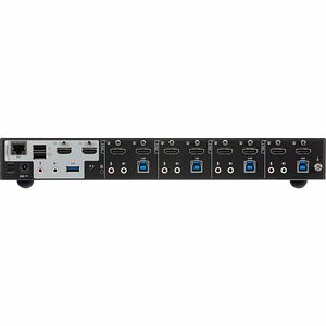 ATEN CS1844 KVM Switchbox - 4 Computer(s) - 2 Local User(s) - 4K - 4096 x 2160 - 1 x Network (RJ-45) - 8 x USB - 10 x HDMI