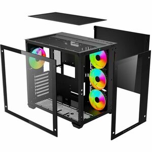 Gabinete Gamer Balam Rush Media Torre Tank Pro GM930 / Max MB ATX / GPU 355 mm / 2x USB 3.0 + 1x USB 2.0 + Audio + 4xFan A