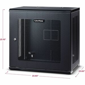CyberPower CR12U61003 Wall Mount Enclosure - For Switch, Patch Panel - 12U Rack Height - Wall Mountable - Black - Metal - 
