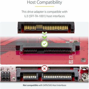 StarTech.com M.2 to U.3 Adapter, For M.2 NVMe SSDs, PCIe M.2 Drive to 2.5inch U.3 (SFF-TA-1001) Host Adapter/Converter, TA
