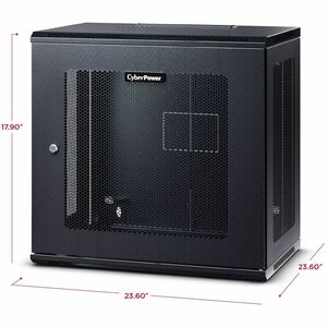 CyberPower CR9U61003 Wall Mount Enclosure - For Switch, Patch Panel - 9U Rack Height - Wall Mountable - Black - Metal - 13