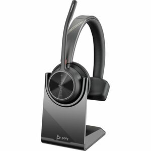 Poly Voyager 4300 UC 4310 Wired/Wireless Over-the-head, On-ear Mono Headset - Black - Microsoft Teams Certification - Goog