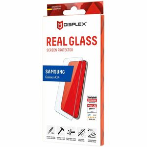 Displex Real Glass 10H Gehärtetes Glas Displayschutz für Galaxy A34 - für 16,5 cm (6,5 Zoll) LCD Smartphone - Kratzfest, S