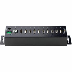 10-Port Industrial USB 2.0 Hub Rugged USB Hub w/ESD Level 4 Protection DIN/Wall/Desk-Mountable USB-A HUB USB Port Expander