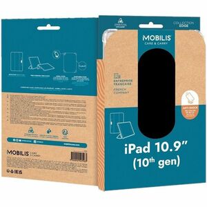 MOBILIS EDGE Carrying Case (Folio) for 27.7 cm (10.9") Apple iPad (10th Generation) Tablet, Stylus - Black, Transparent - 