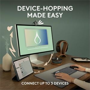 Logitech Pebble 2 M350s Mouse - Optical - Wireless - Bluetooth - Tonal White - 4000 dpi - Scroll Wheel - 3 Button(s) - Sym