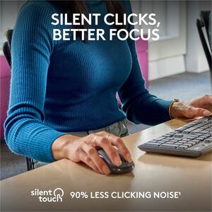 Logitech M240 Mouse - Optical - Wireless - 32.81 ft (10000 mm) - Bluetooth - Graphite - USB Type A - 4000 dpi - Scroll Whe