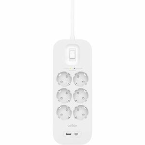 Belkin Connect Surge Suppressor/Protector - 6 x AC Power, 1 x USB Type A, 1 x USB Type C - 650 J - 2 m