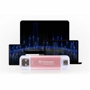 Transcend ESD310 2 TB Portable Solid State Drive - External - Pink - Desktop PC, Notebook, Gaming Console, Tablet, Smartph