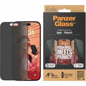 PanzerGlass Privacy Screen Protector for iPhone 15 - Clear - For 15.5 cm (6.1") Widescreen LCD Smartphone - Drop Resistant