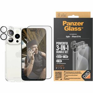 PanzerGlass ® 3-in-1 Pack iPhone 15 Pro. Brand compatibility: Apple, Compatibility: Apple - iPhone 15 Pro. Dry application
