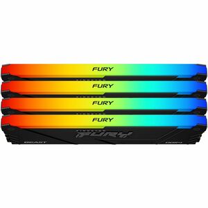 Kingston FURY Beast RAM Module for Motherboard - 64 GB (4 x 16GB) - RGB - DDR4-3200/PC4-25600 DDR4 SDRAM - 3200 MHz Dual-r