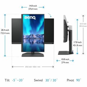 Monitor LED BenQ PhotoVue SW272U 685,8 mm (27") Class 4K UHD - 16:9 - Grigio - 68,6 cm (27") Viewable - Tecnologia In-plan