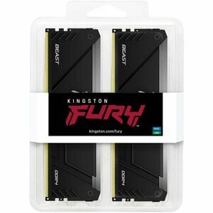 Kingston FURY Beast RAM-Modul - 32 GB (2 x 16GB) - RGB - DDR4-3200/PC4-25600 DDR4 SDRAM - 3200 MHz - CL16 - 1,35 V - Retai