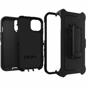 OtterBox Defender Carrying Case (Holster) Apple iPhone 15, iPhone 14, iPhone 13 Smartphone - Black - Drop Resistant, Scrap