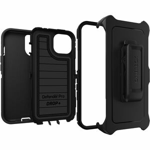OtterBox Defender Series Pro Rugged Carrying Case (Holster) Apple iPhone 15, iPhone 14, iPhone 13 Smartphone - Black - Dro