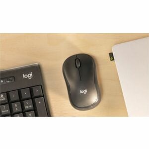 Logitech M240 Mouse - Bluetooth - USB Type A - Optical - 3 Button(s) - Graphite - Wireless - 2.40 GHz - 4000 dpi - Scroll 
