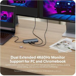 Targus HyperDrive HD4006GL USB-Typ C Docking Station - Speicherkartenleser - SD, microSD - Blau - 2.0 Unterstützte Display