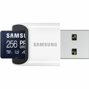 Carte micro SD SBmsung PRO Ultimate UHS-I 256 Go, MB-MY256SB/WW, vitesse jusqu'à 200 Mo/s, garantie 10 ans, lecteur USB