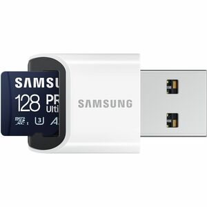 Carte microSD SBmsung PRO Ultimate UHS-I 128 Go, MB-MY128SB/WW, vitesse jusqu'à 200 Mo/s, garantie 10 ans, lecteur USB