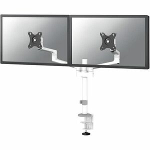 Neomounts Mounting Arm for Monitor - White - Height Adjustable - 2 Display(s) Supported - 43.2 cm to 68.6 cm (27") Screen 