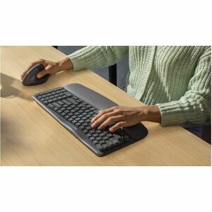 Logitech Wave Keys for Business Keyboard - Wireless Connectivity - USB Type A Interface - Danish, Norwegian, Swedish, Finn
