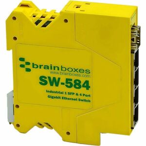 Brainboxes 1 SFP & 4 Port Gigabit Ethernet Switch - 4 Ports - Gigabit Ethernet - 10/100/1000Base-T, 1000Base-X - 2 Layer S