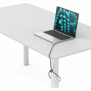 Compulocks Ledge Lock Adapter for MacBook Air 15" M2 and M3 with Keyed Cable Lock Silver - Smallest MacBook lock slot adap