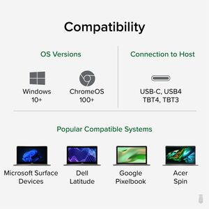 Plugable USB C Docking Station Dual Monitor 2 HDMI Ports, Power Delivery Dock, Dual 4K Monitor - for Windows, ChromeOS, 1x