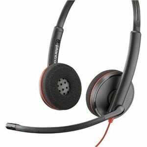 Poly Blackwire C3220 Wired On-ear, Over-the-head Stereo Headset - Black - Binaural - Supra-aural - 32 Ohm - 20 Hz to 20 kH