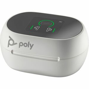 Poly Voyager Free 60+ UC Wireless Earbud Stereo Earset - White Sand - Microsoft Teams Certification - Siri, Google Assista
