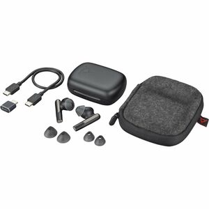 Poly Voyager Free 60 UC True Wireless Earbud Stereo Earset - Carbon Black - Google Assistant, Siri - Binaural - In-ear - 3
