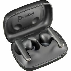 Poly Voyager Free 60 UC True Wireless Earbud Stereo Earset - Carbon Black - Siri, Google Assistant - Binaural - In-ear - 3