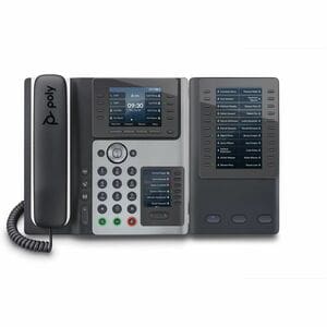 Poly Edge E450 IP Phone - Corded - Corded/Cordless - Wi-Fi, Bluetooth - Desktop - Black - VoIP - IEEE 802.11a/b/g/n/ac - 2