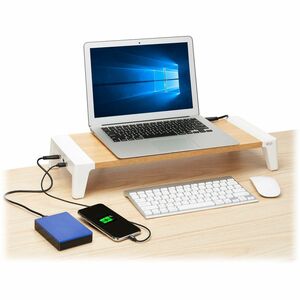 Eaton Tripp Lite Series Monitor Riser for Desk - Wood Top, USB-A Charge and Data Ports - 44 lb Load Capacity - 3.1" Height