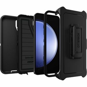 OtterBox Defender Series Pro Rugged Carrying Case (Holster) Samsung Galaxy S23 FE Smartphone - Black - Bacterial Resistant