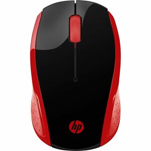 HP 200 Mouse - Radio Frequency - USB - Optical - Empress Red - Wireless - 9.14 m - 2.40 GHz - 1000 dpi - 2 x AAA Battery S