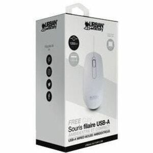 Urban Factory FREE, Ambidextrous, Optical, USB Type-A, 1200 DPI, White