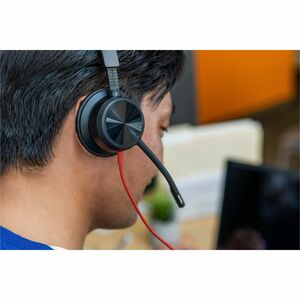 Poly Blackwire 8225 Wired On-ear, Over-the-head Stereo Headset - Black - Microsoft Teams Certification - Binaural - Supra-
